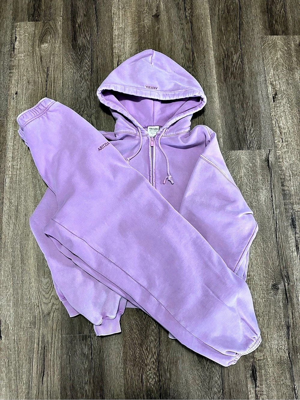 Aritzia Cozy Sweatfleece Mega Zip Hoodie & Mega Sweatpant Set Purple Small